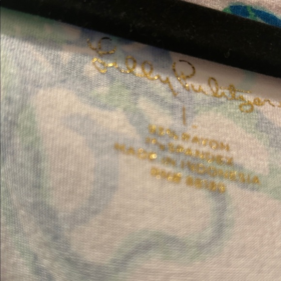 Lilly Pulitzer Pastel Blue & Green gorgeous Floral dress. L. - Picture 9 of 9